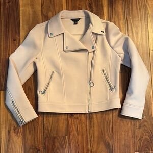 Ann Taylor Cream Moto Jacket